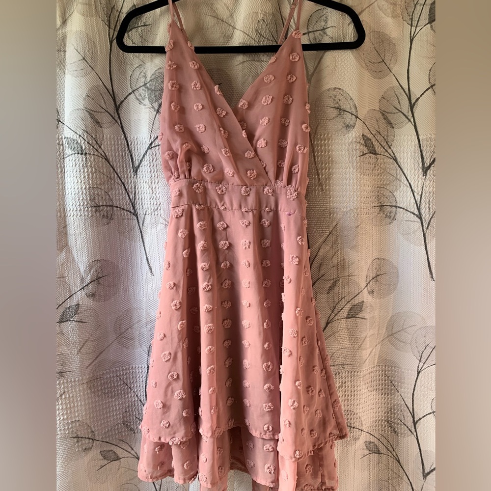Fashion Collection-Dusty Rose cross strap dress. Size M